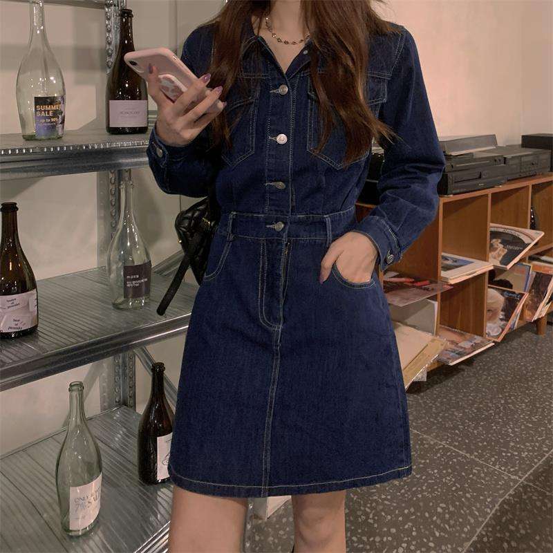 クラシックデニムミニワンピース