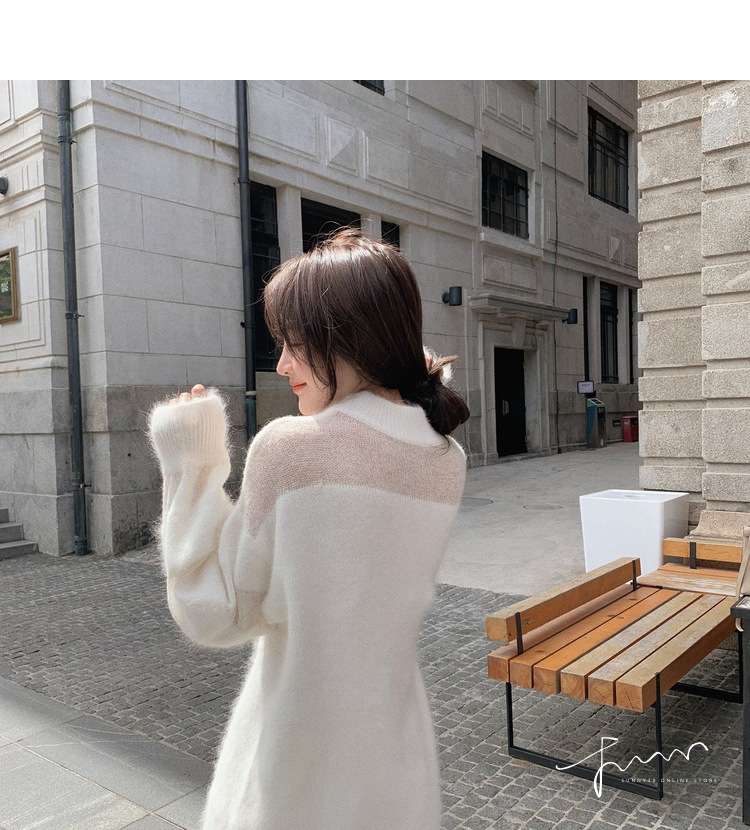 シアーふわもこオーバーサイズニットミニワンピ