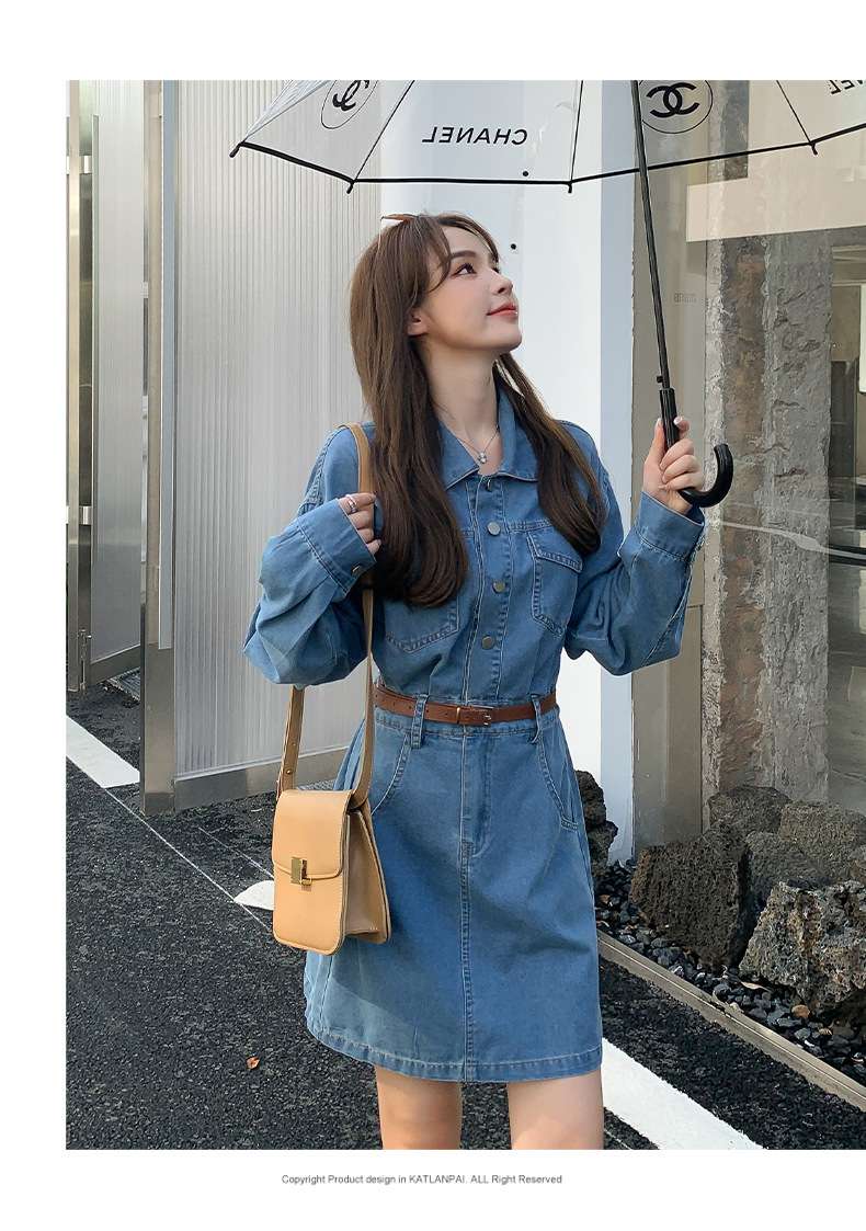 オーバーサイズデニムミニワンピース