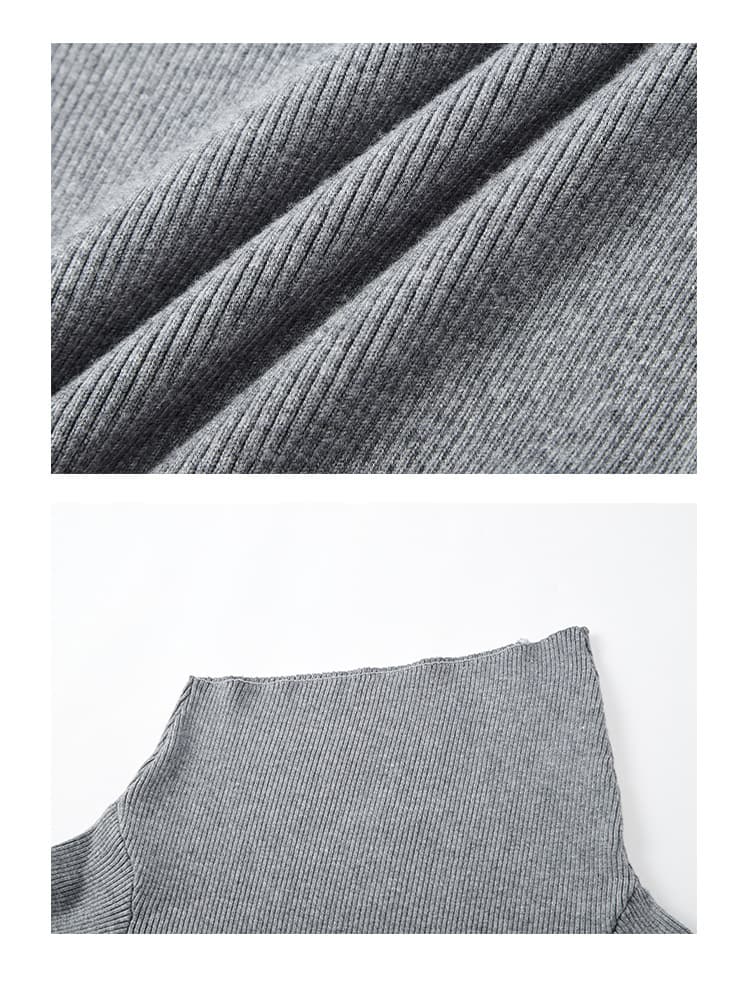 肩魅せリブニットミニワンピース