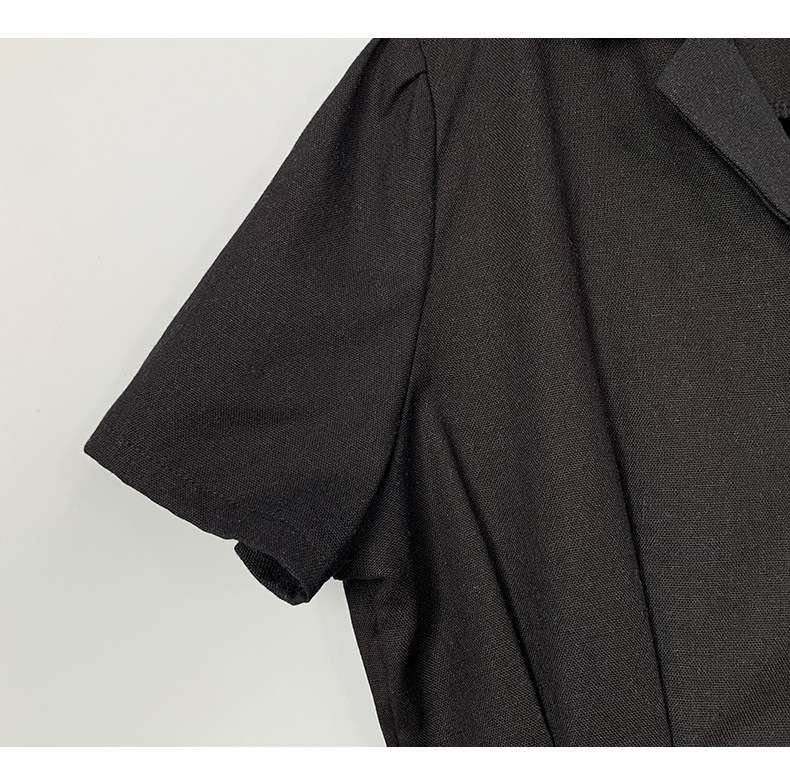 フロント釦シャーリング シャツミニワンピース