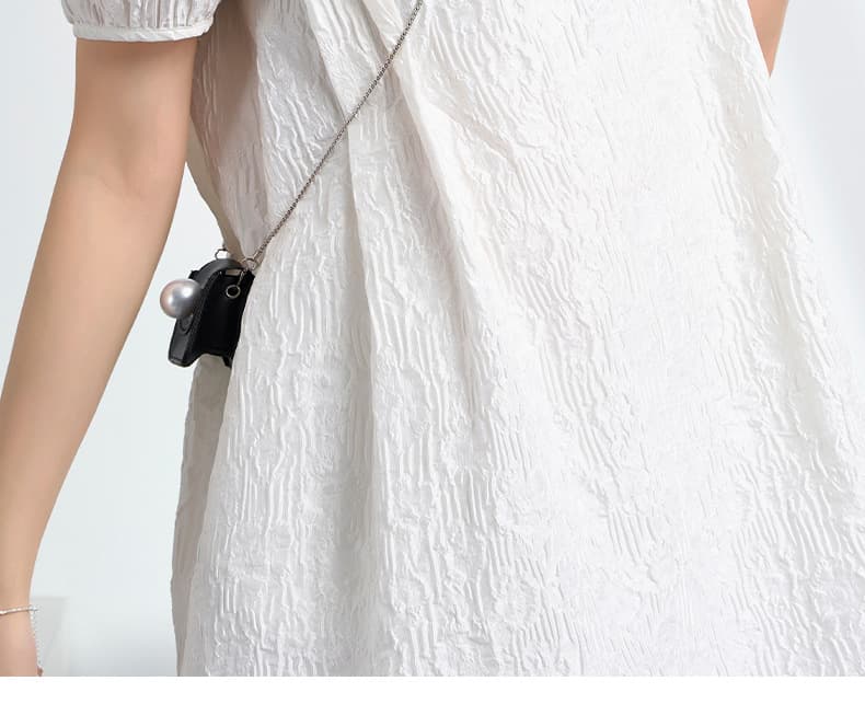 ふんわり袖 シワ加工マタニティミニワンピース