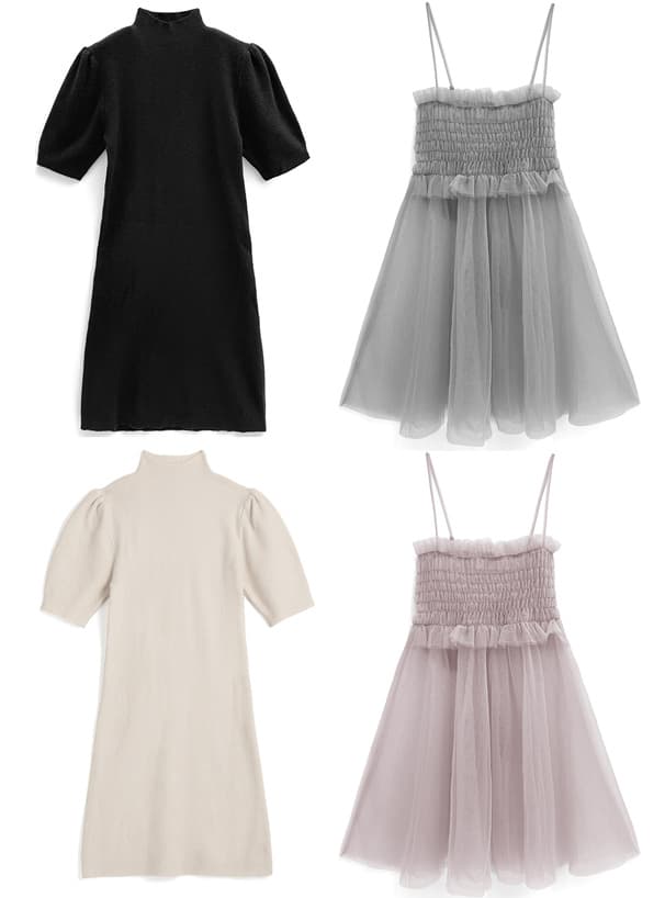 ミニワンピース ふんわりチュール セットミニワンピース