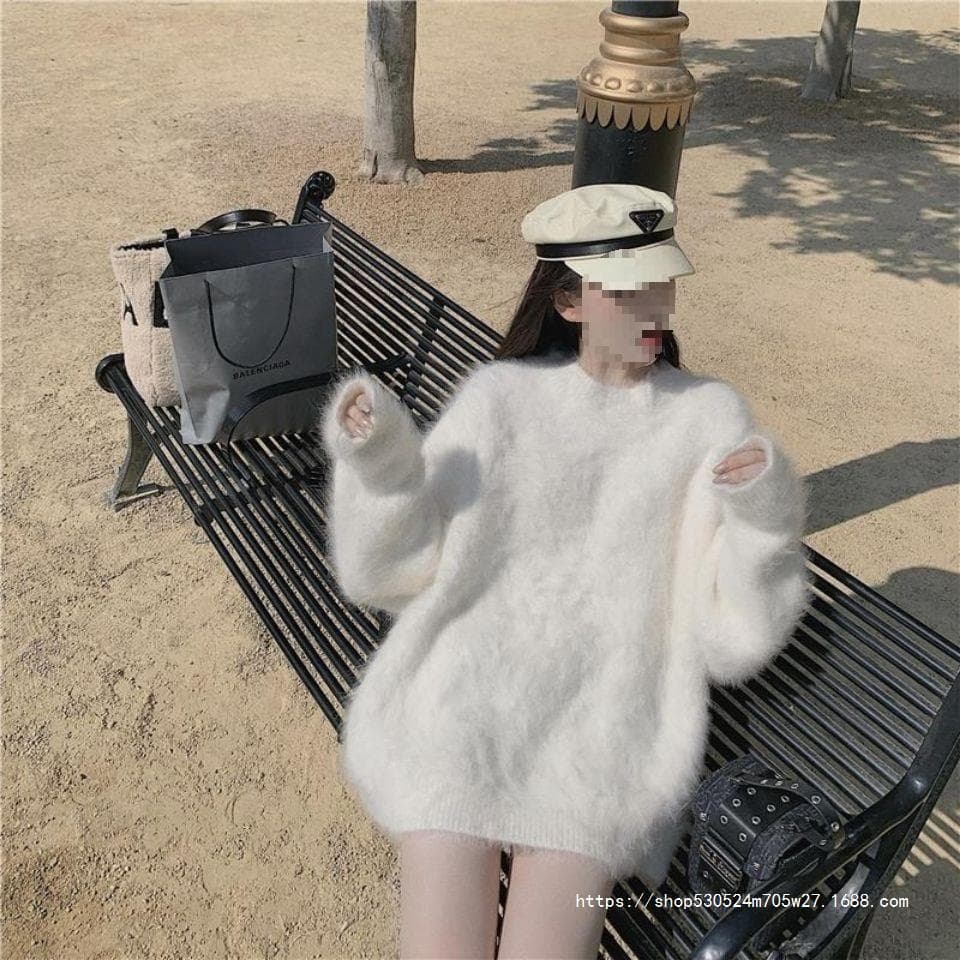 ミニワンピース ふわもこミニニットワンピース