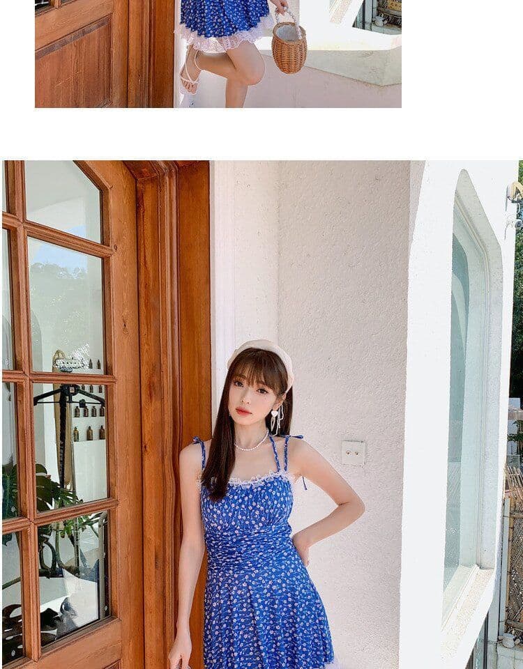 ミニワンピース レースチュール重ねミニキャミワンピース