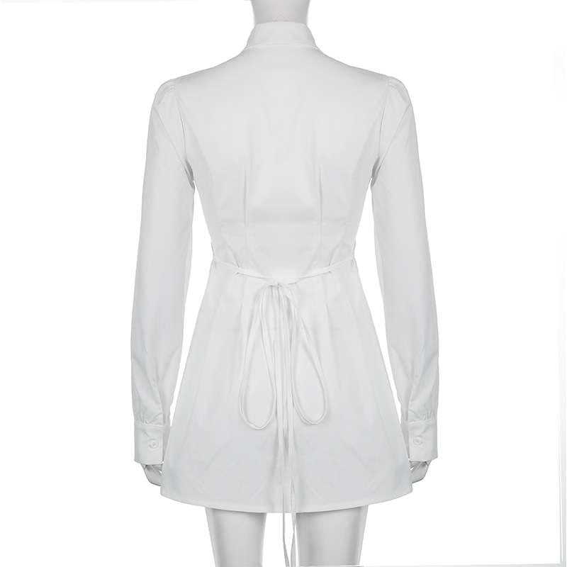 ミニワンピース クラシックプリーツシャツ