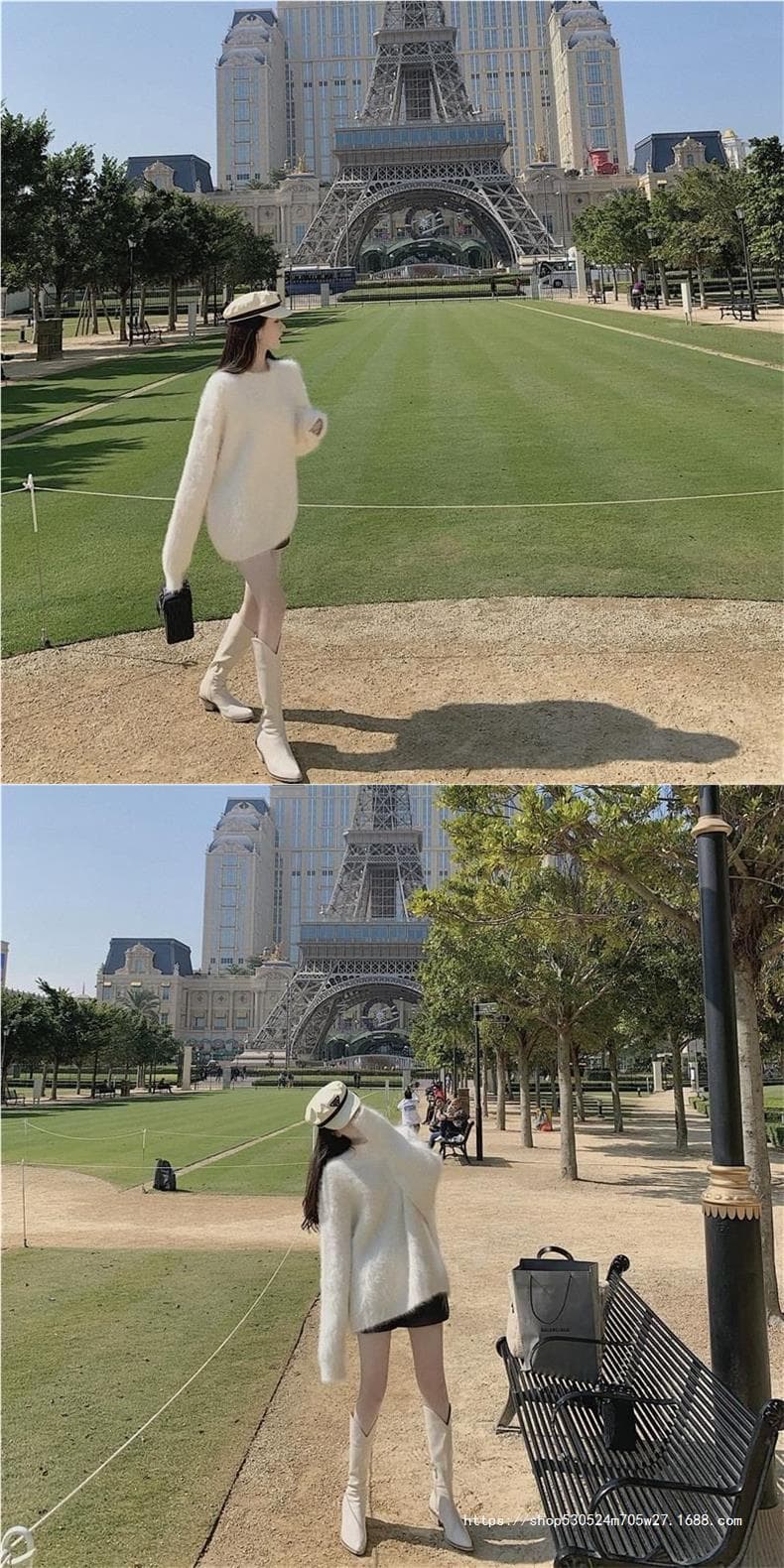 ミニワンピース ふわもこミニニットワンピース