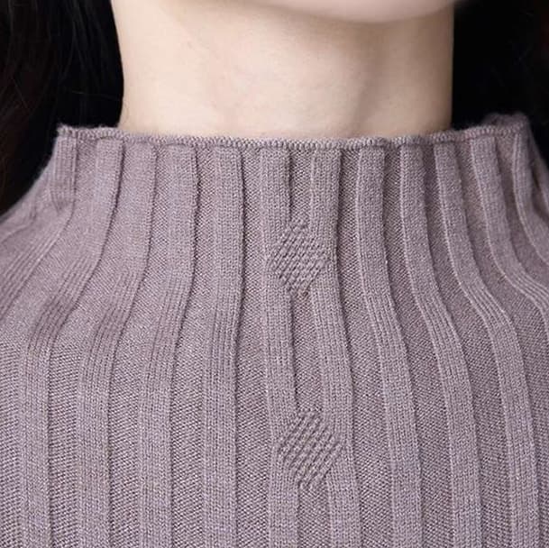 ミニワンピース チェック柄タートルネックワンピース