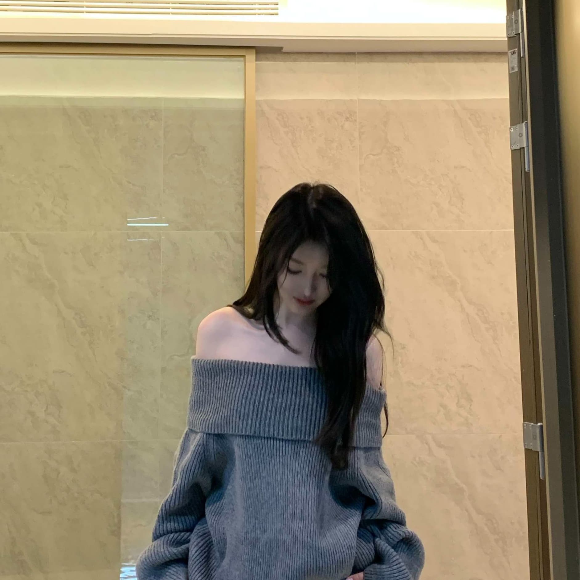 ミニワンピース オフショルダー ニットミニ丈セーター 秋冬