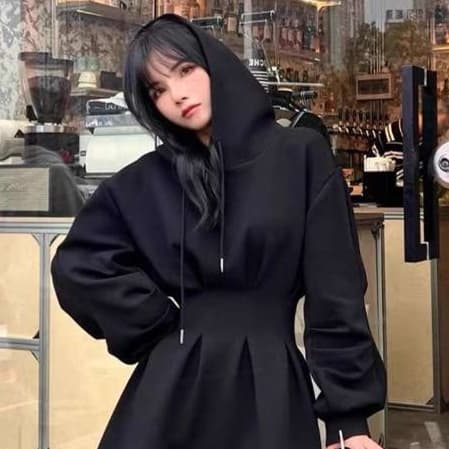 ミニワンピース パーカーワンピース ふんわりデザイン