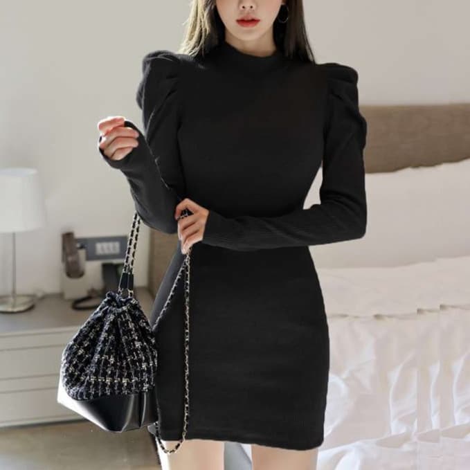 パワショルニットミニワンピース