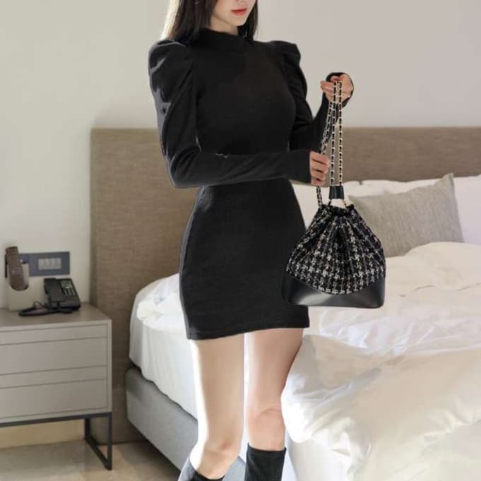 パワショルニットミニワンピース