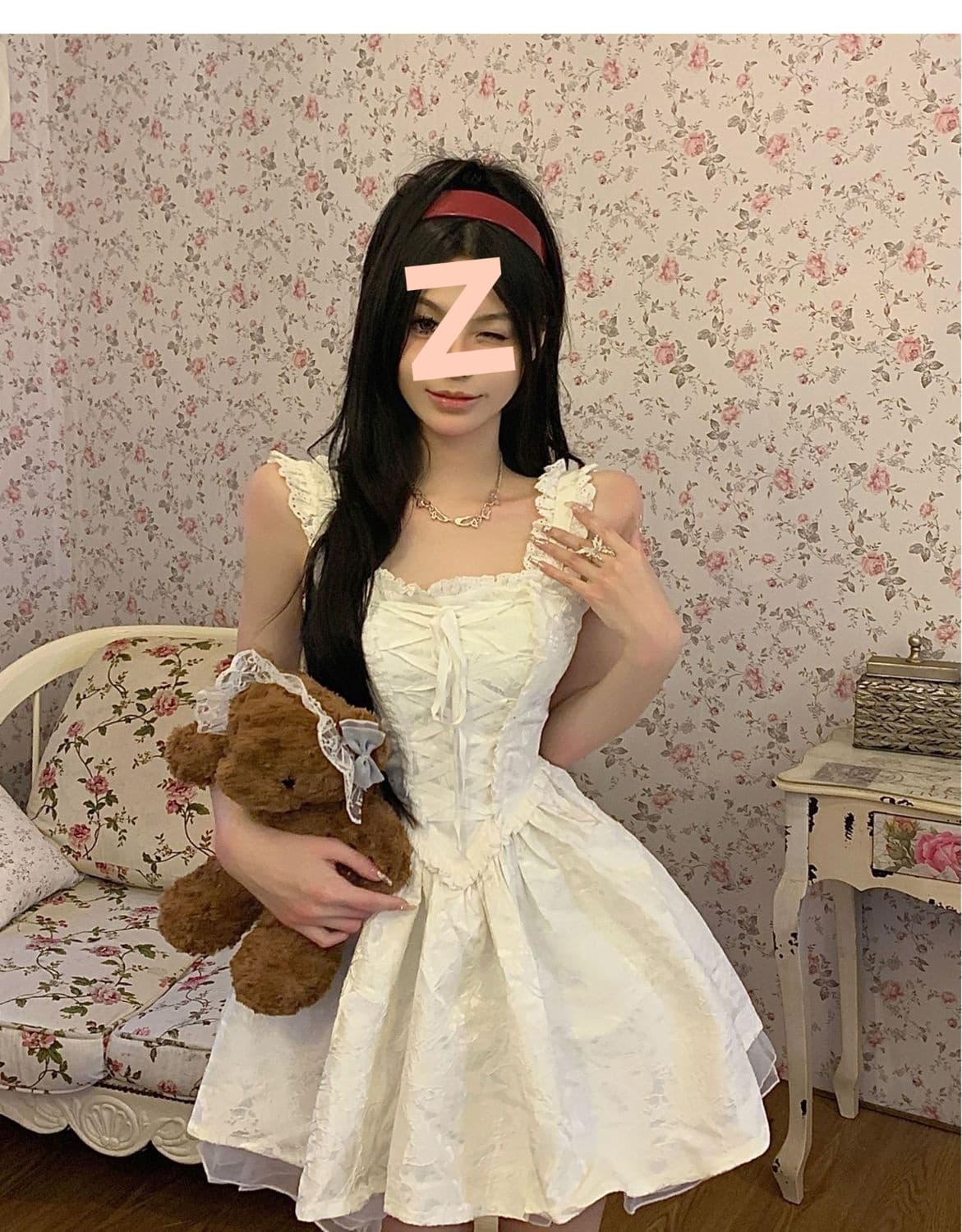 フリルレース ミニワンピース キャミソール