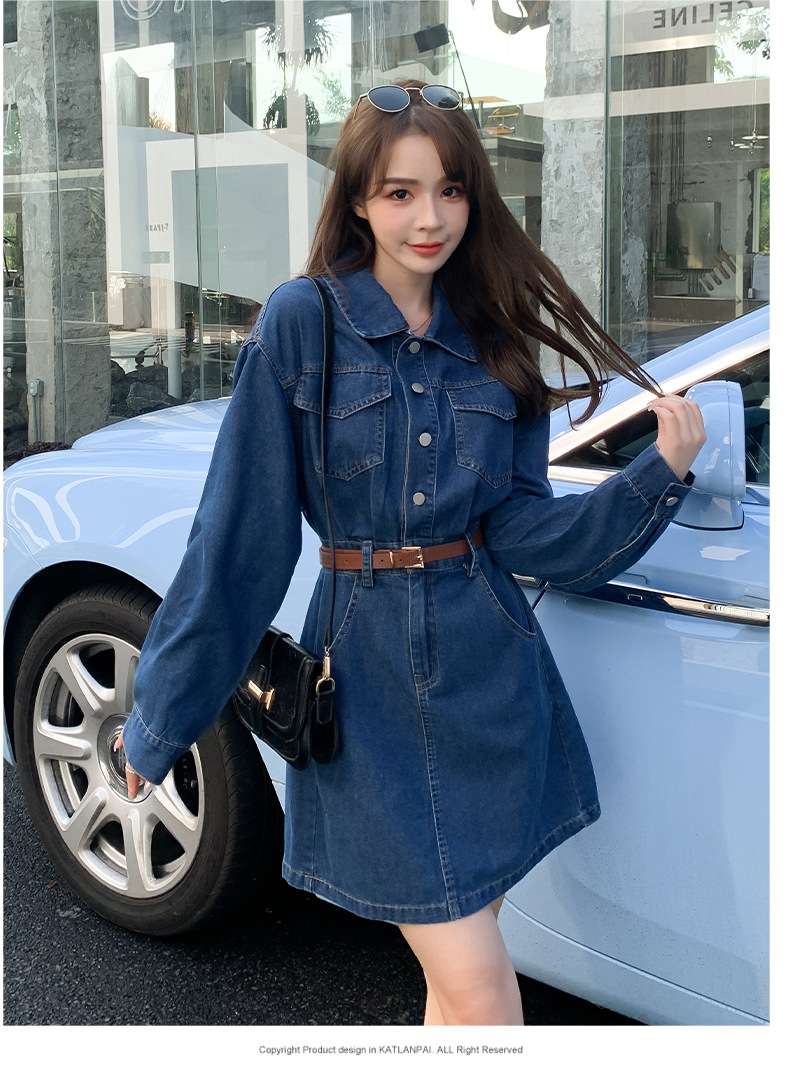 オーバーサイズデニムミニワンピース