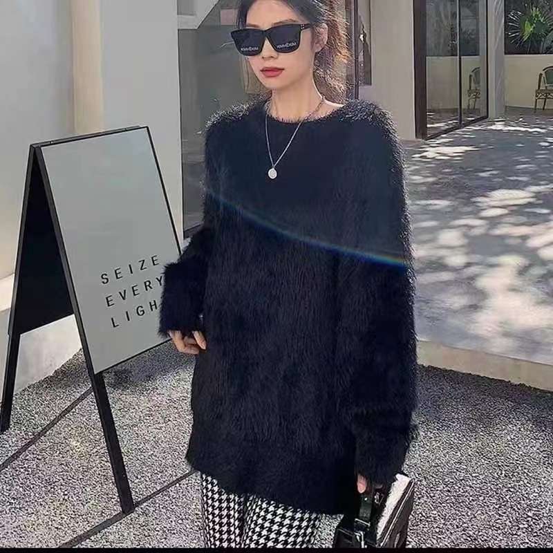 【秋冬コーデ】もこもこニットミニワンピース