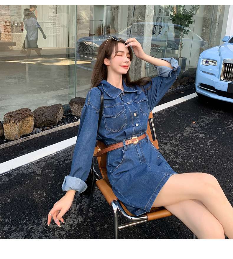 オーバーサイズデニムミニワンピース