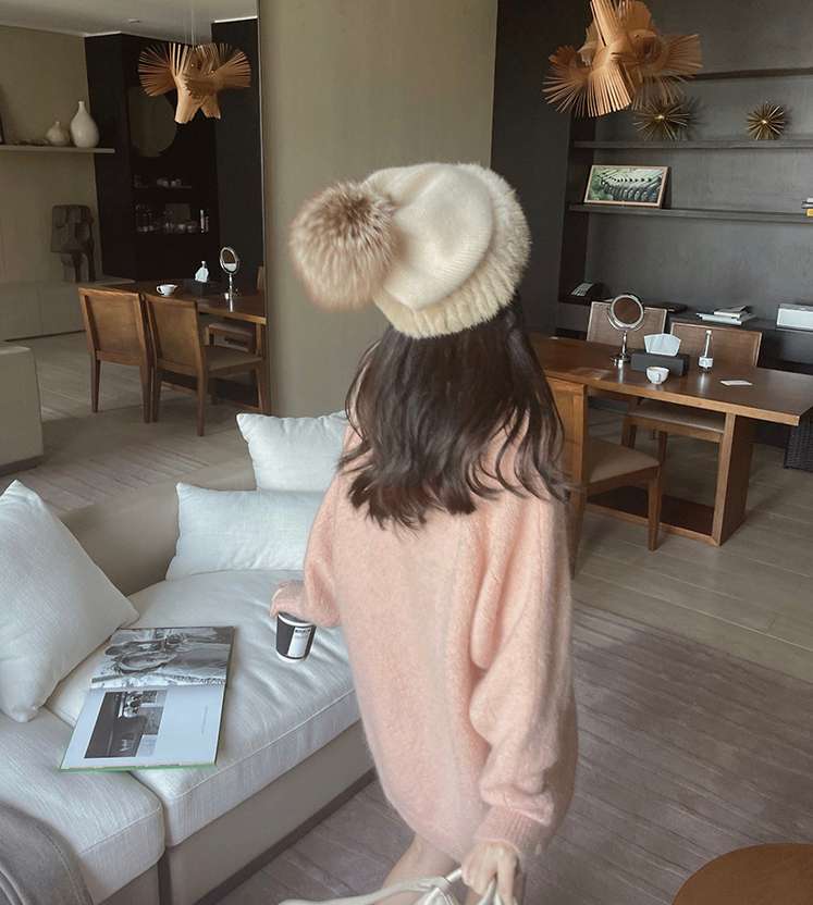 【秋冬】ふわもこニットミニワンピース