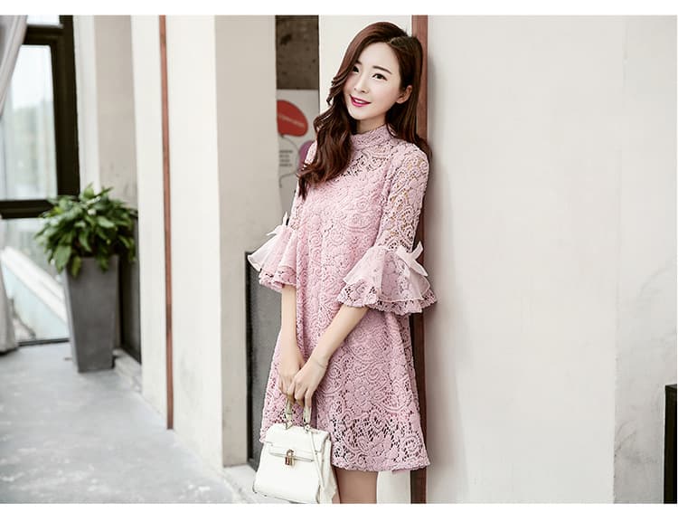 【親子ペアルック】花柄フレアミニワンピース