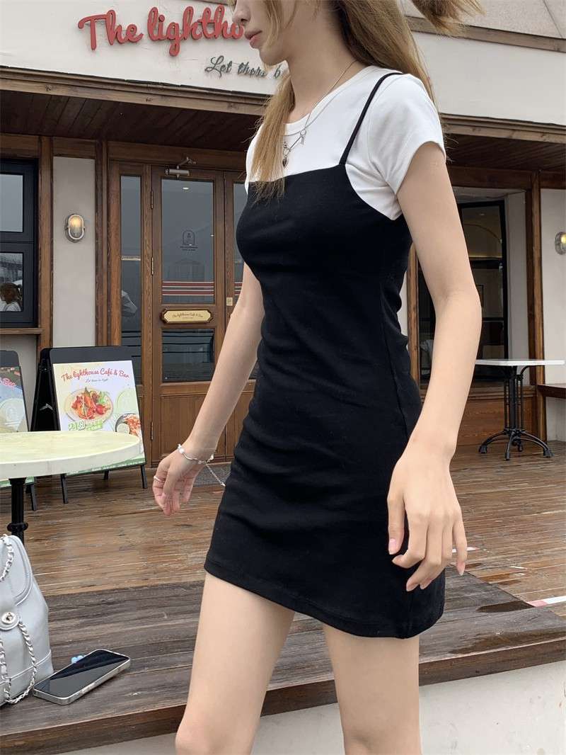 シンプルキャミソールミニワンピース