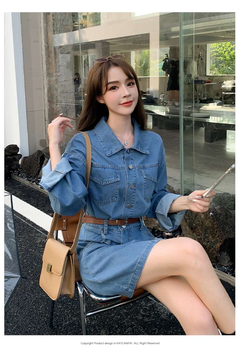 オーバーサイズデニムミニワンピース