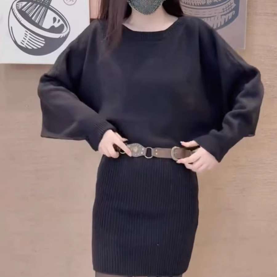パフスリーブニットミニワンピース