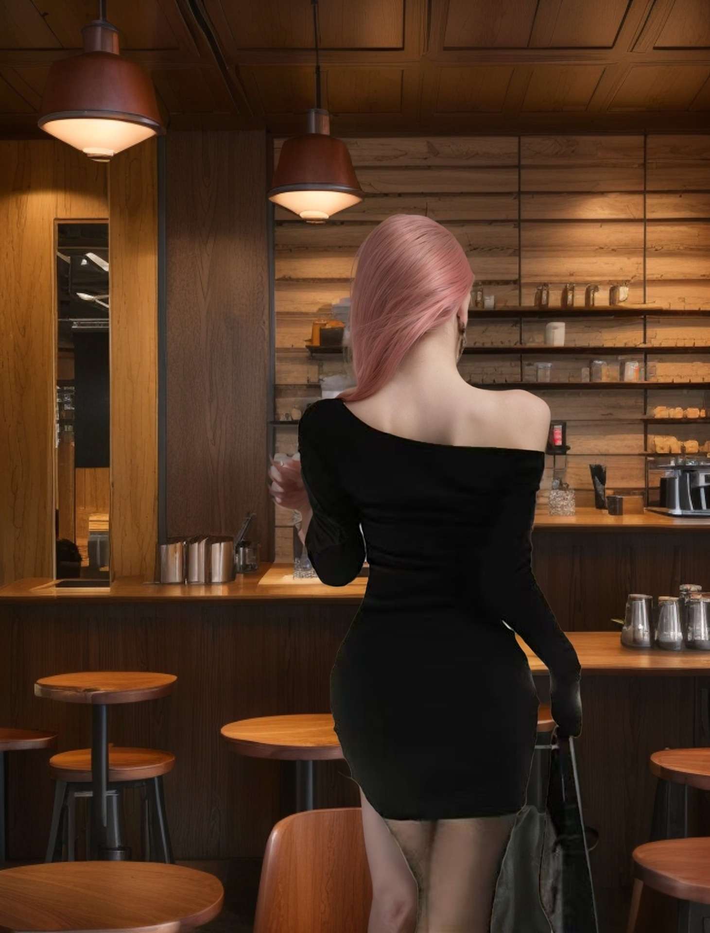 オフショルタイトミニワンピース艶めきドレス