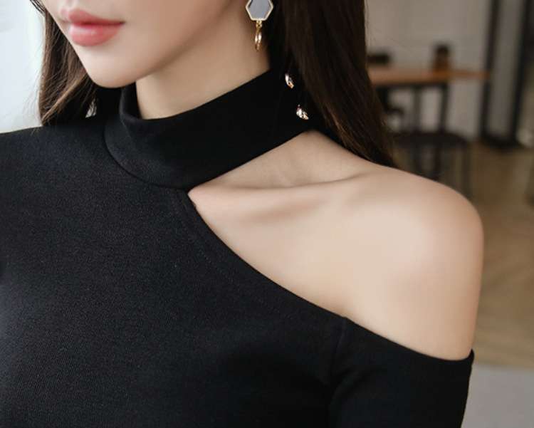 ミニワンピース セクシーワンショルダー 超ミニ丈タイトワンピ キャバドレス