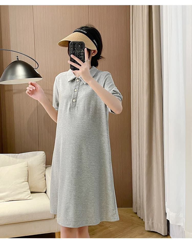 涼やか上質素材ポロワンピース ミニワンピース