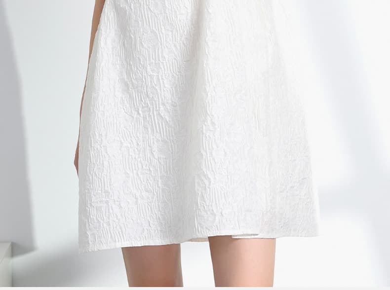 ふんわり袖 シワ加工マタニティミニワンピース