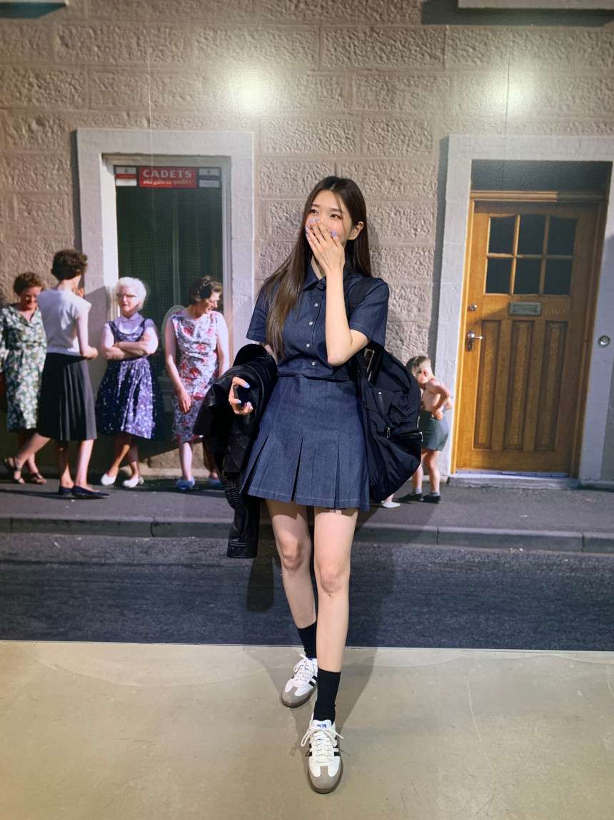 ドッキング 半袖デニムワンピース