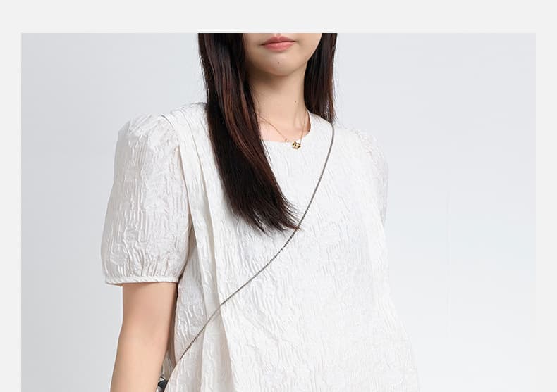 ふんわり袖 シワ加工マタニティミニワンピース