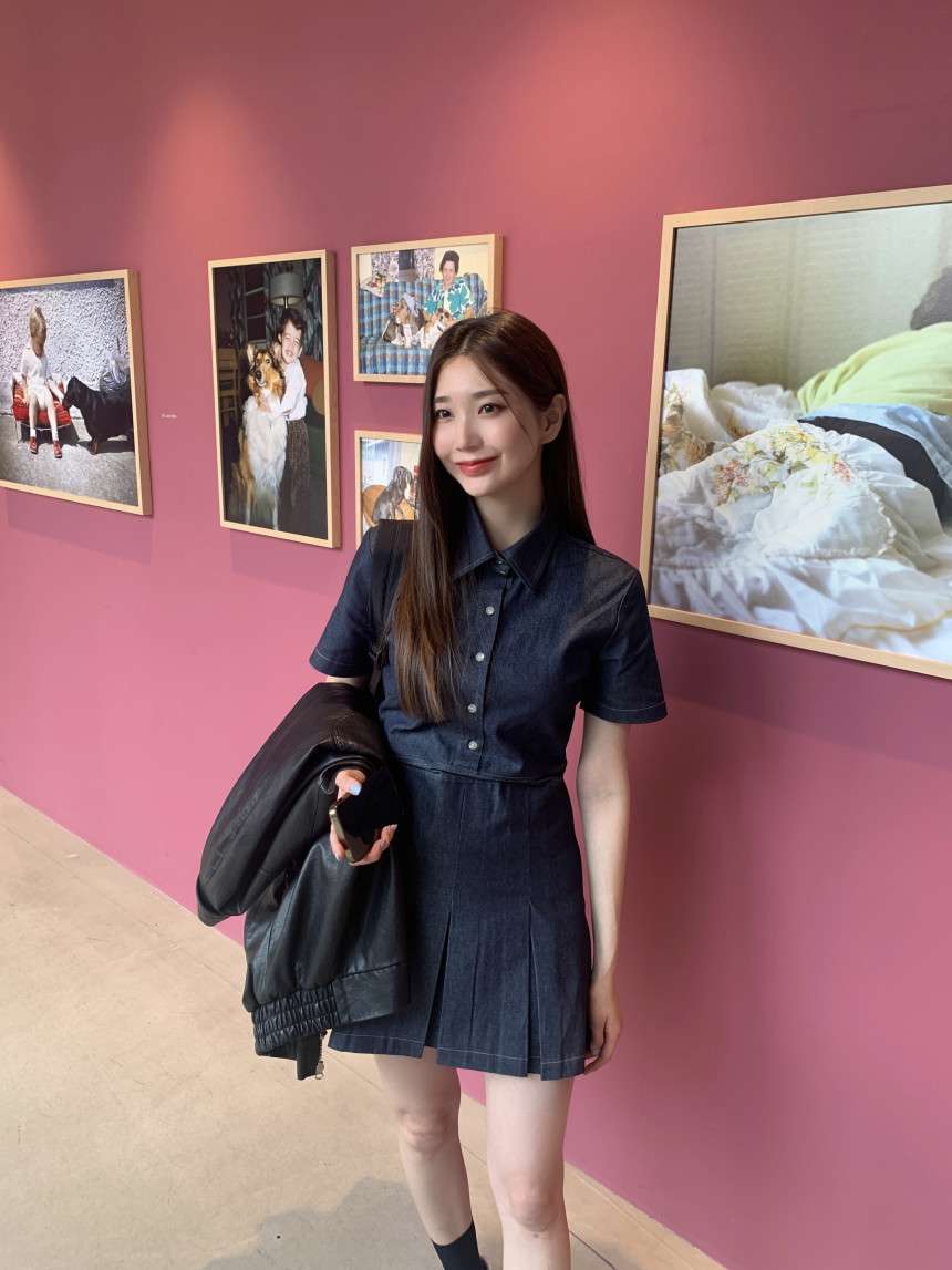 ドッキング 半袖デニムワンピース