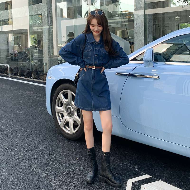 オーバーサイズデニムミニワンピース