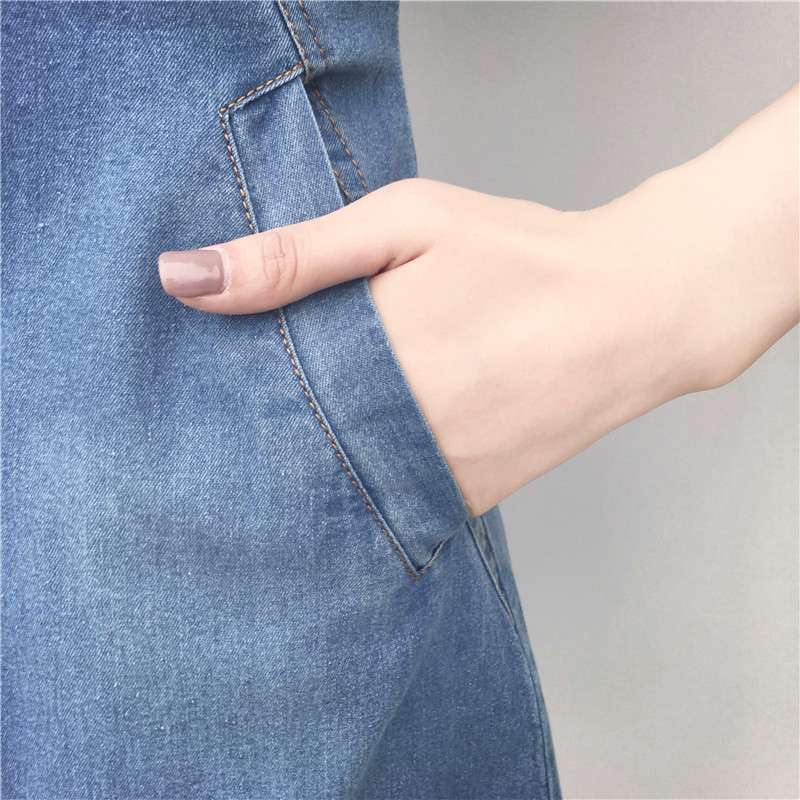 シンプルカジュアルボタンデニムミニワンピース