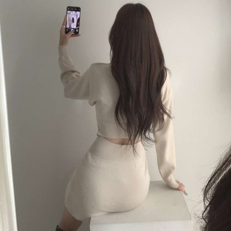 ミニワンピース ニットミニ丈ワンピ きれいめファッション