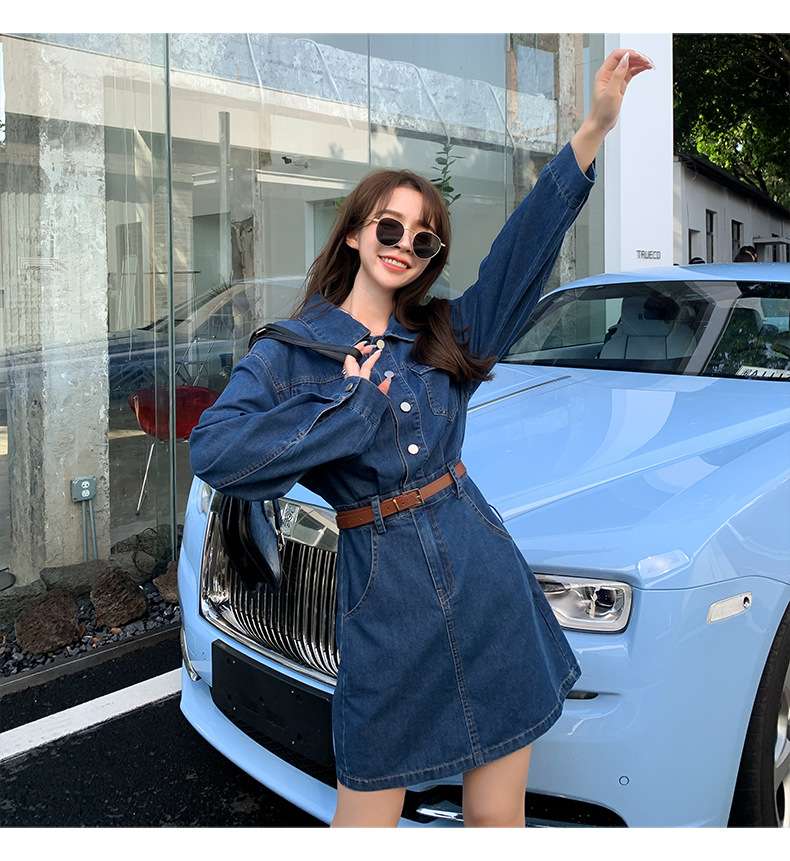 オーバーサイズデニムミニワンピース