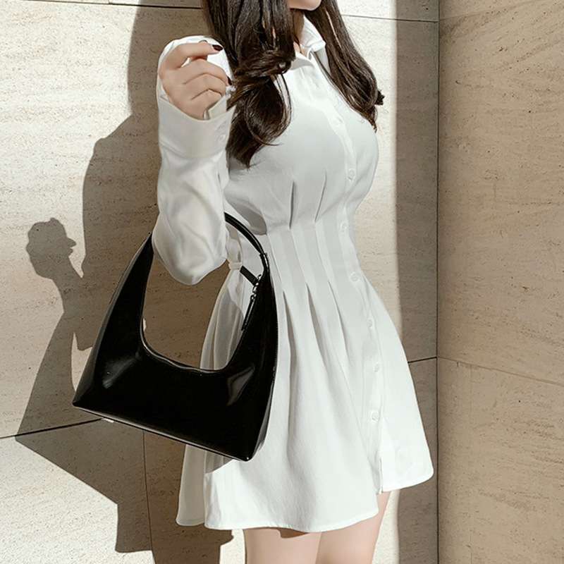 ミニワンピース クラシックプリーツシャツ