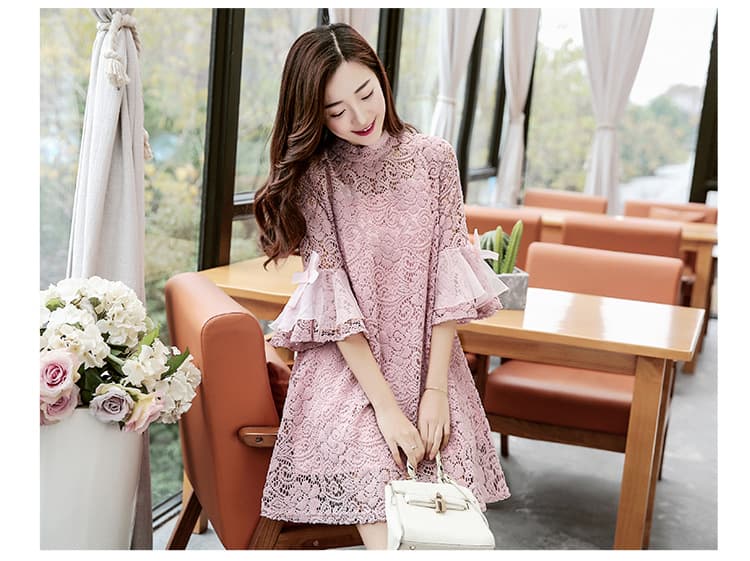 【親子ペアルック】花柄フレアミニワンピース