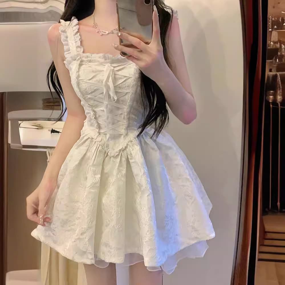 フリルレース ミニワンピース キャミソール