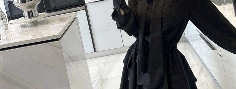 フリルデザイン シャツミニワンピース