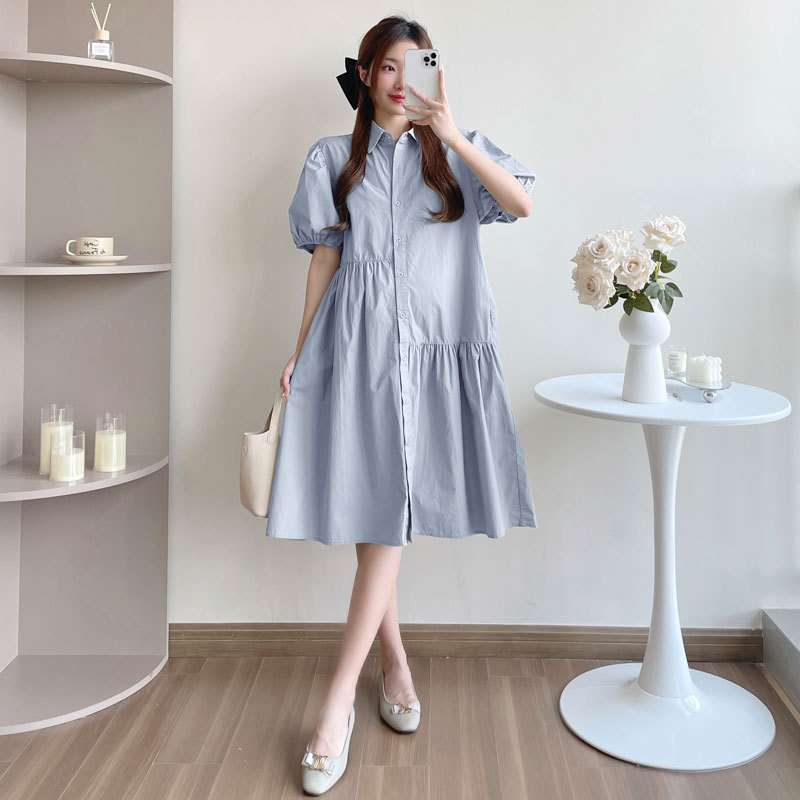 切り替えティアードデザインシャツミニワンピース