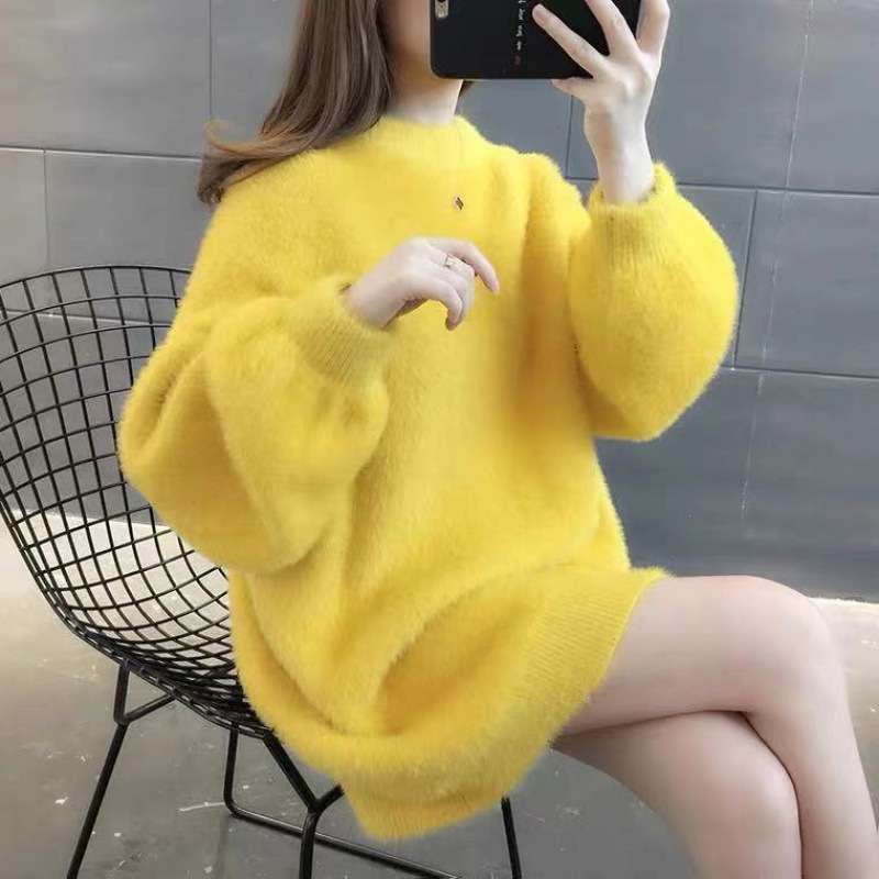 もこもこニットミニワンピース