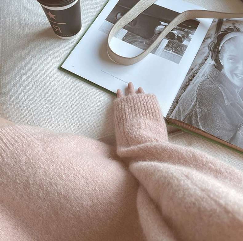 【秋冬】ふわもこニットミニワンピース