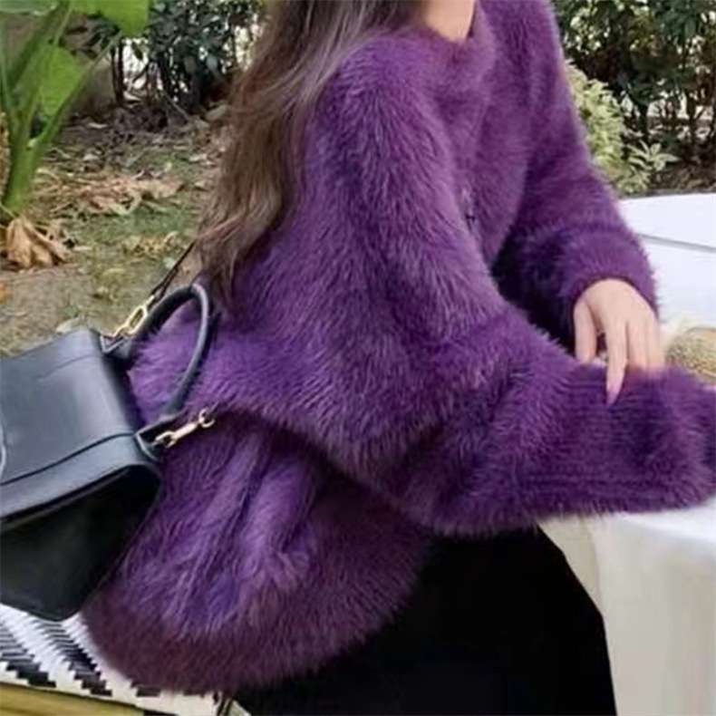 【秋冬コーデ】もこもこニットミニワンピース