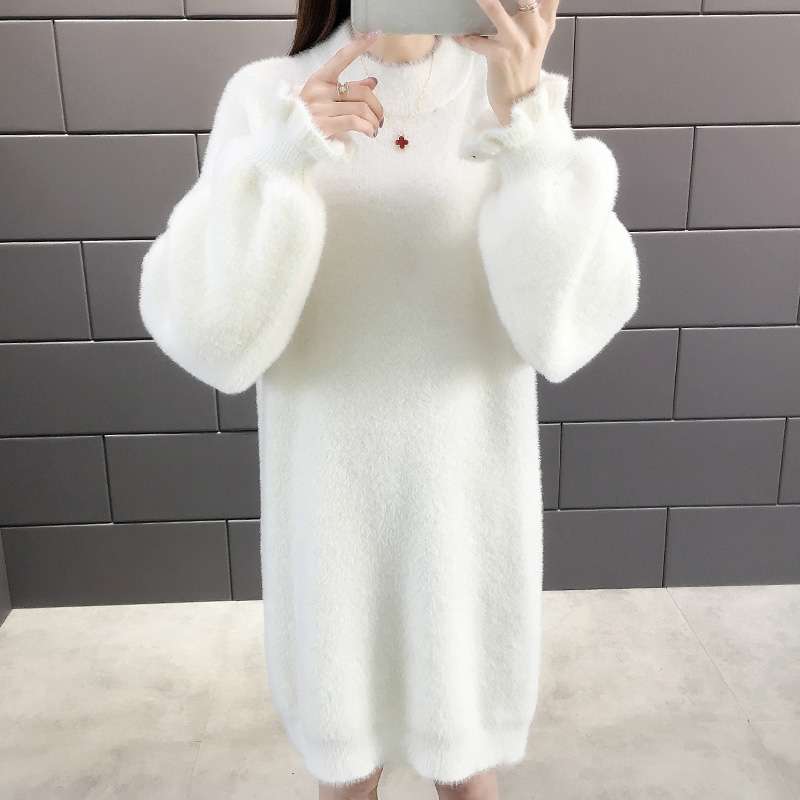 もこもこふわふわ 上質ニットミニワンピース