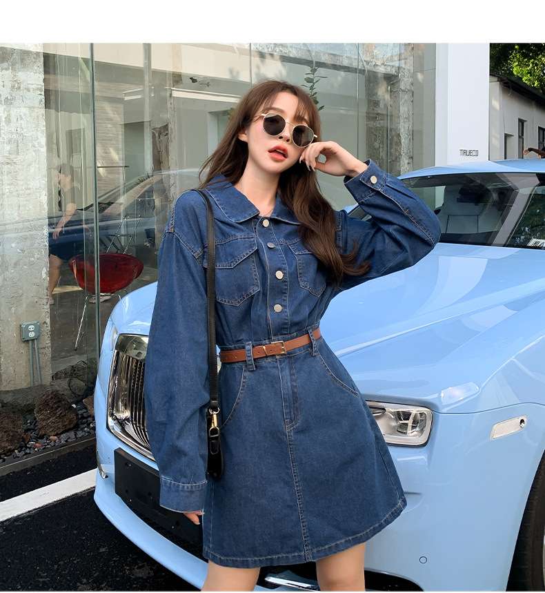 オーバーサイズデニムミニワンピース