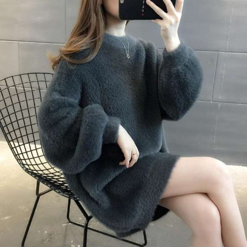 もこもこニットミニワンピース