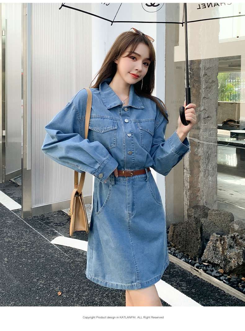 オーバーサイズデニムミニワンピース