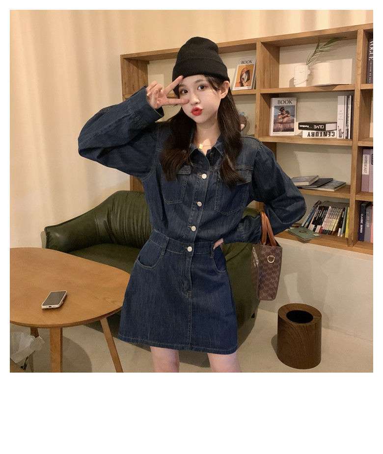 ミニワンピース ヴィンテージ風ミニシャツワンピース