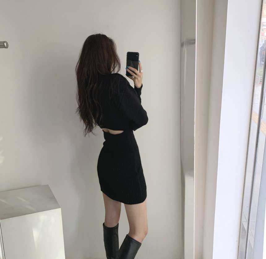 ミニワンピース ニットミニ丈ワンピ きれいめファッション